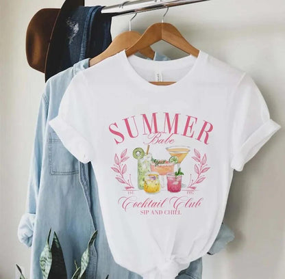 summer cocktail club t-shirt - basil boutique