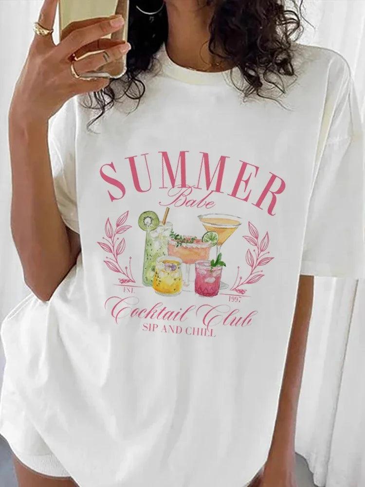 summer cocktail club t-shirt - basil boutique