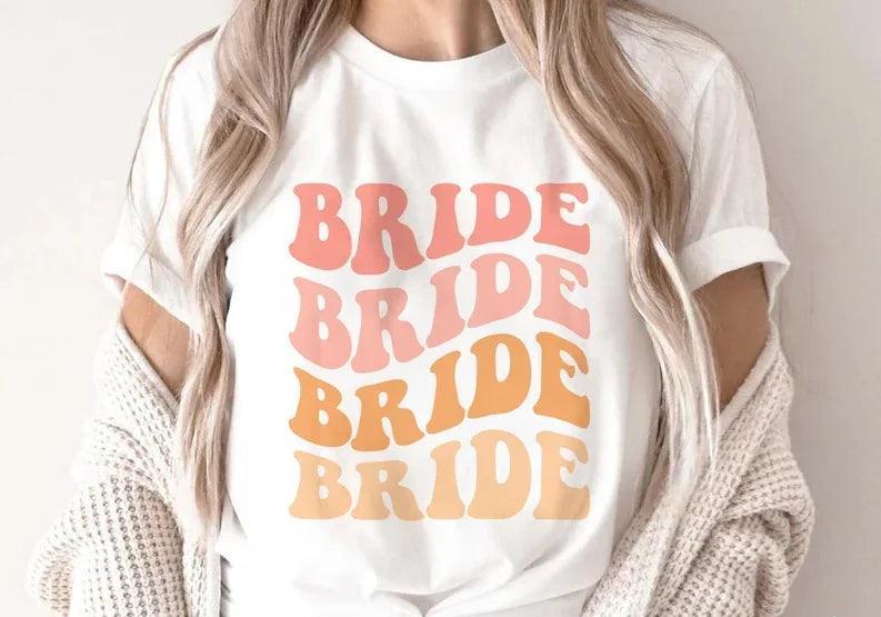 sunset bride retro t-shirt - basil boutique