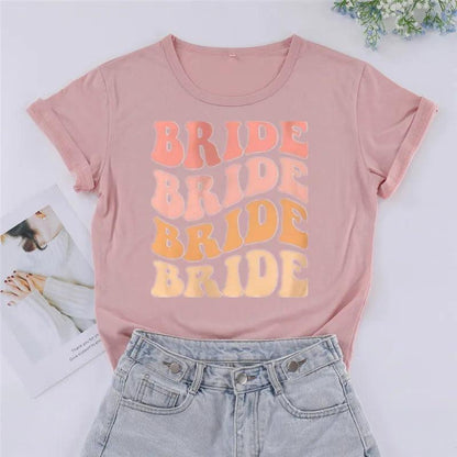 sunset bride retro t-shirt - basil boutique