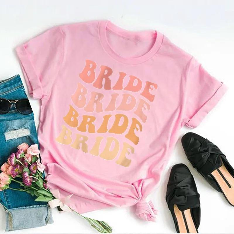 sunset bride retro t-shirt - basil boutique