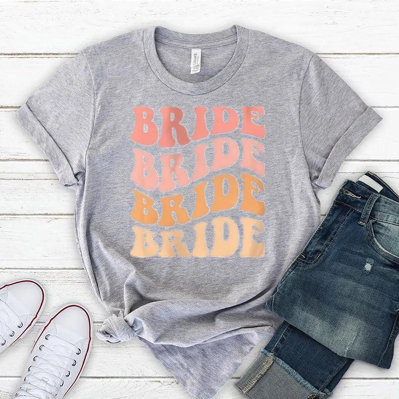 sunset bride retro t-shirt - basil boutique