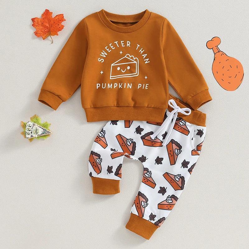 sweeter than pumpkin pie kids crew sweatshirt - basil boutique