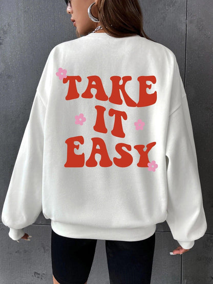 take it easy crew sweatshirt - basil boutique