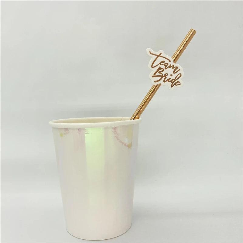 team bride paper straws - basil boutique