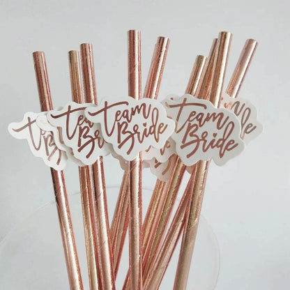 team bride paper straws - basil boutique