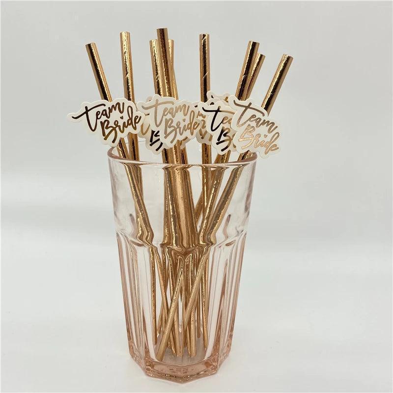 team bride paper straws - basil boutique