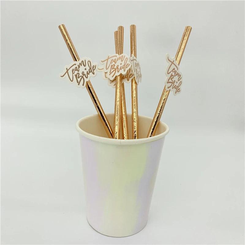 team bride paper straws - basil boutique