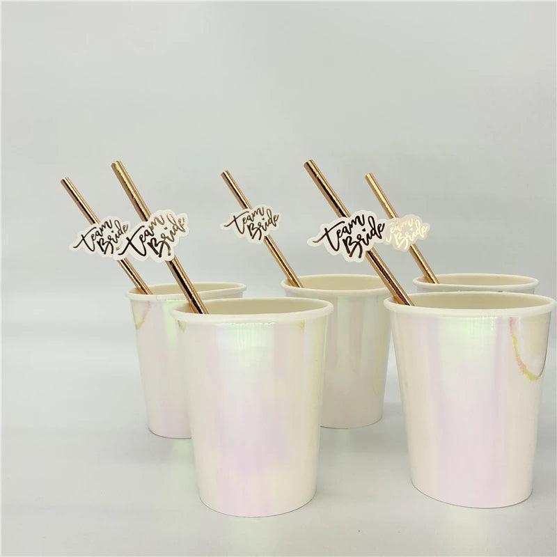 team bride paper straws - basil boutique