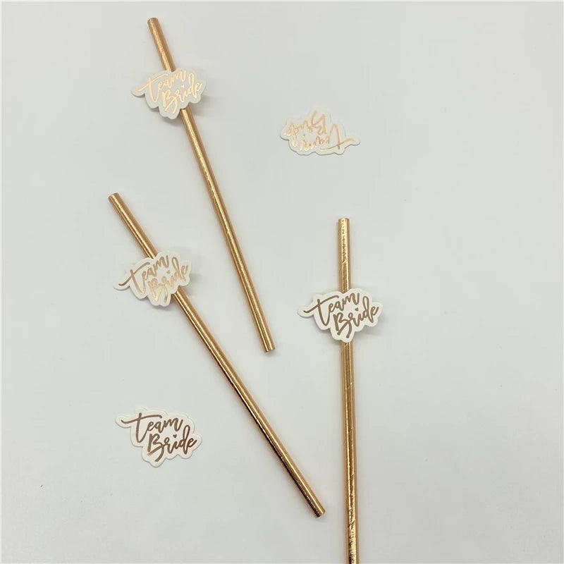 team bride paper straws - basil boutique