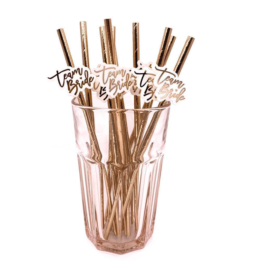 team bride paper straws - basil boutique