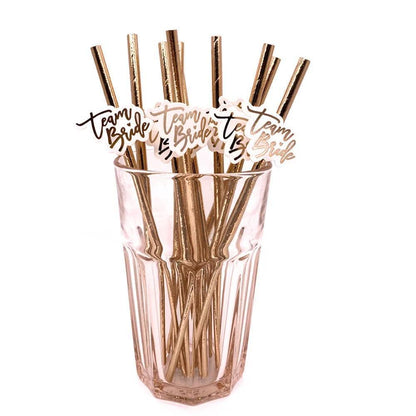 team bride paper straws - basil boutique