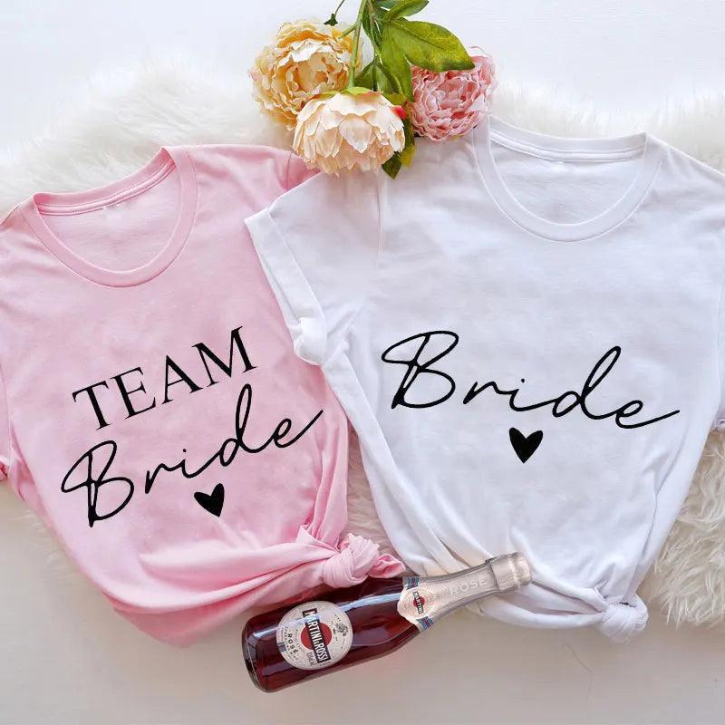 Friends Single Farewell Bachelorette Hen Party Tees Team Bride T-shirt Bridal Wedding Engaged Tops Women Aesthetic Clothing - basil boutique