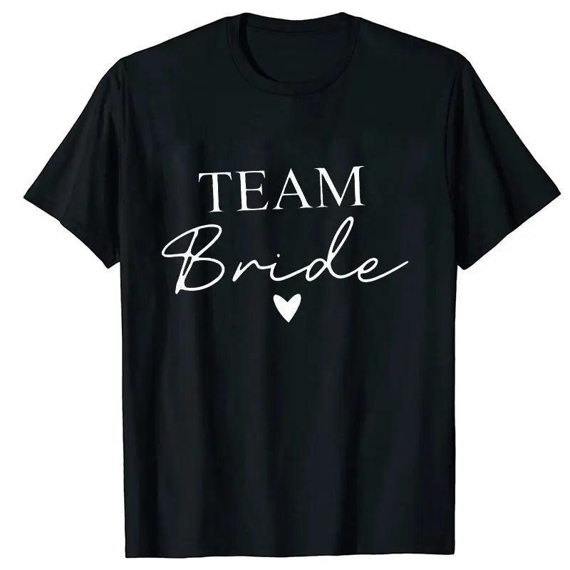 team bride script heart t-shirts - basil boutique