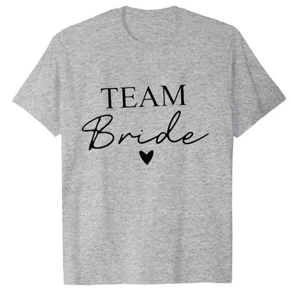 team bride script heart t-shirts - basil boutique