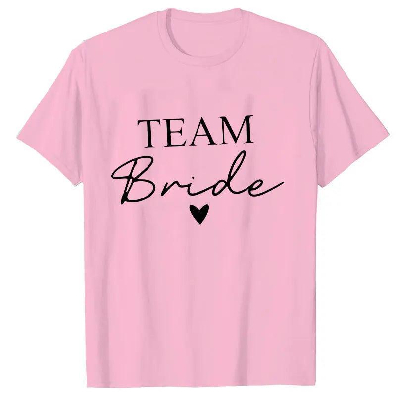 team bride script heart t-shirts - basil boutique