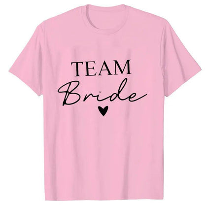 team bride script heart t-shirts - basil boutique