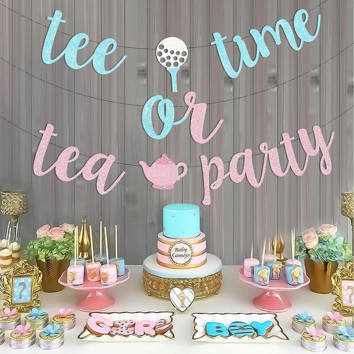 tee time or tea party banner - basil boutique