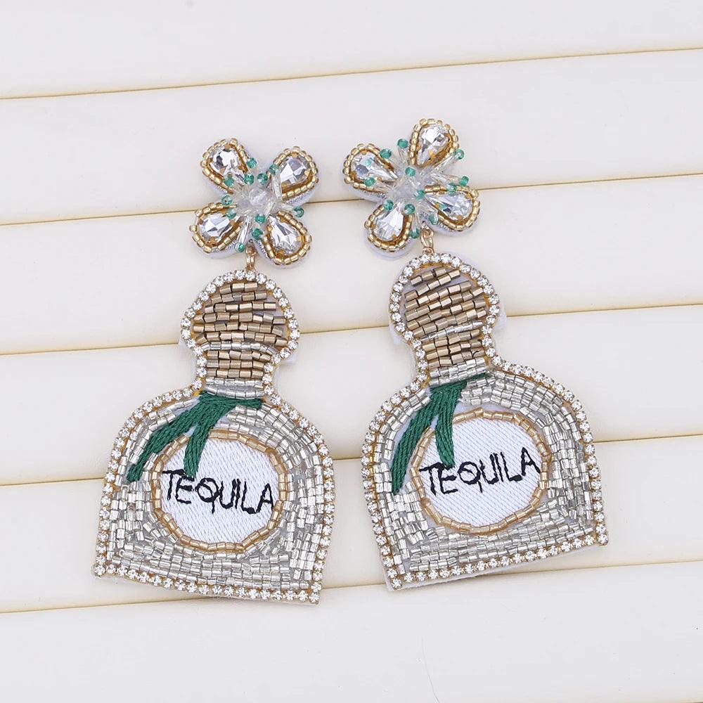 tequila beaded earrings - basil boutique