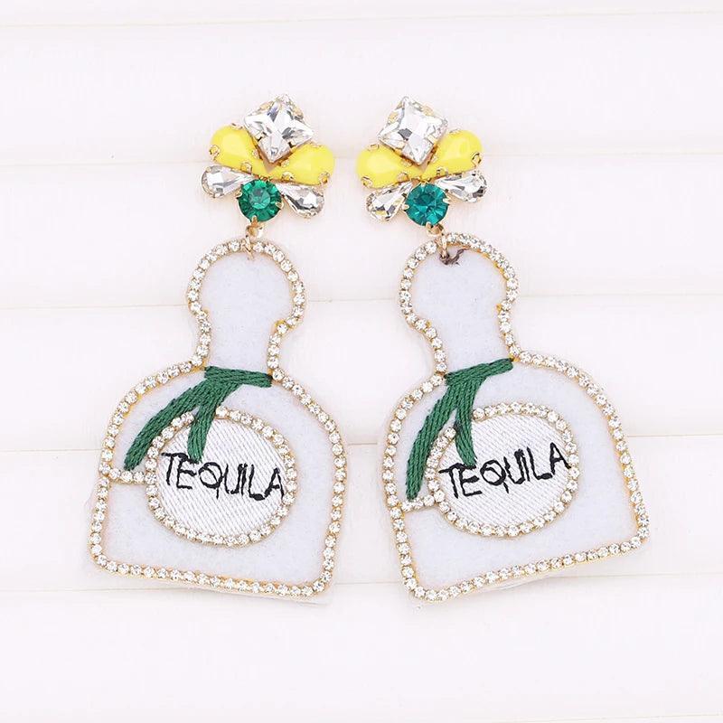 tequila beaded earrings - basil boutique