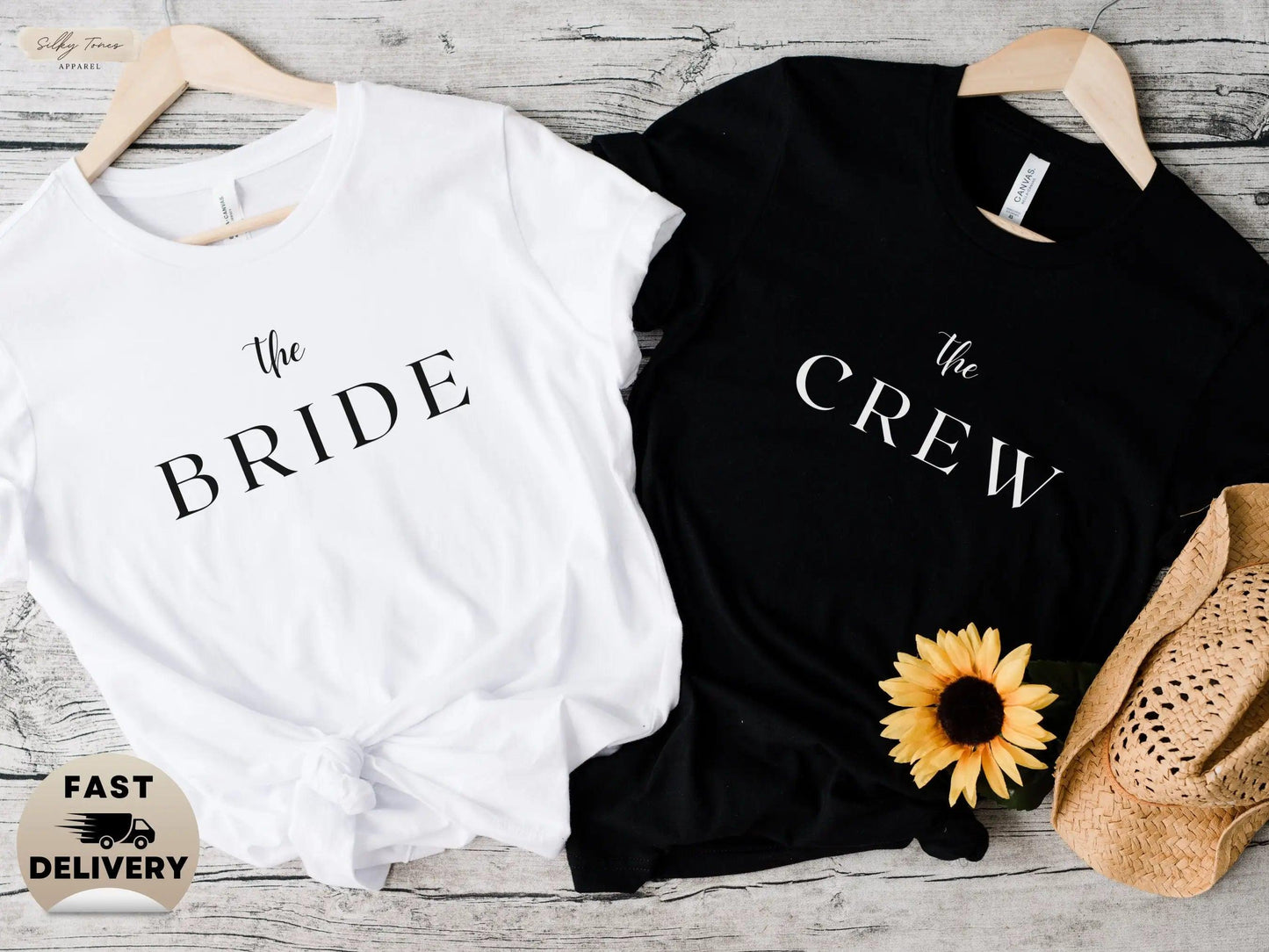 the bride + crew t-shirts - basil boutique