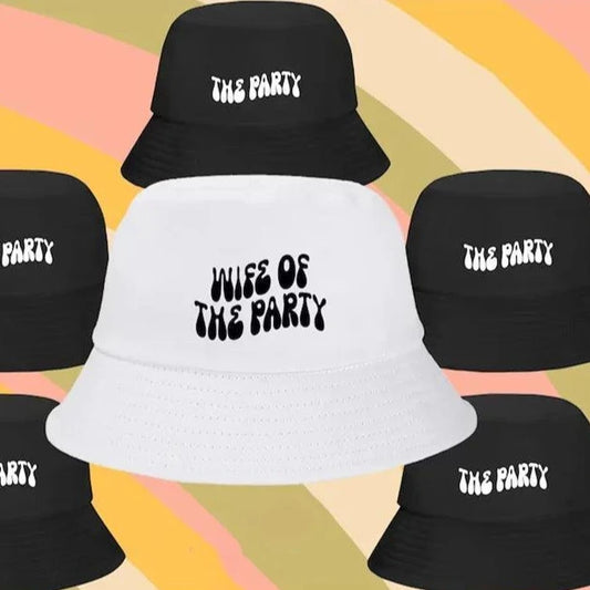 wife of the party + the party bucket hats - basil boutique