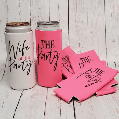 the party slim-fit koozies - basil boutique