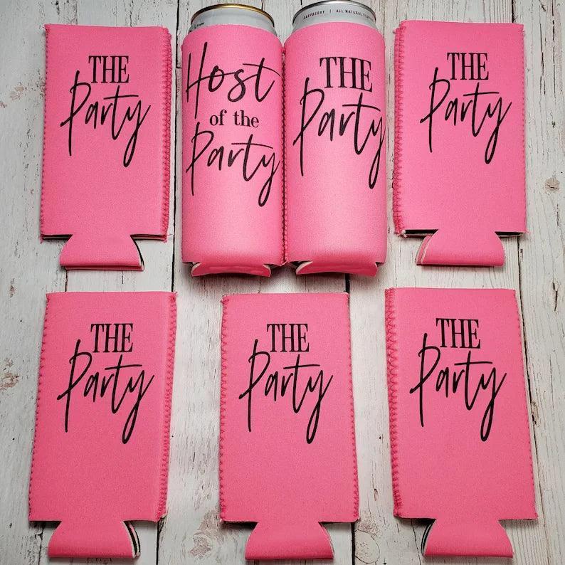 the party slim-fit koozies - basil boutique