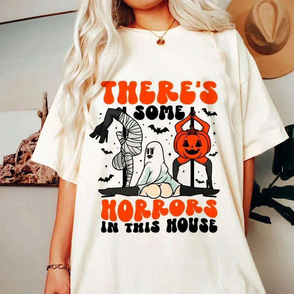 there's some horrors in this house t-shirt - basil boutique