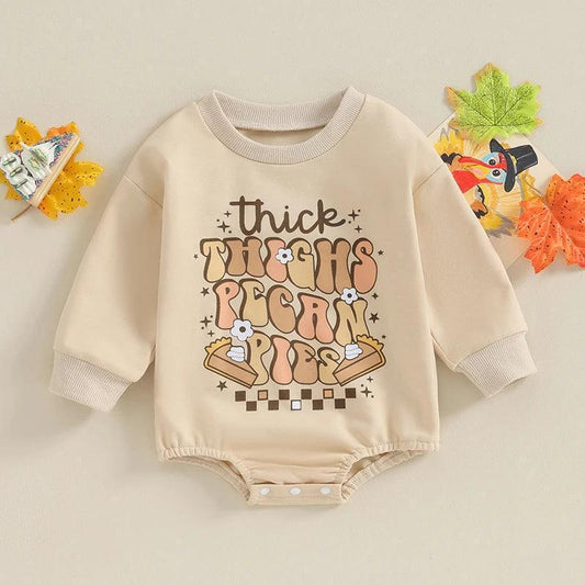 thick thighs pecan pies onesie - basil boutique