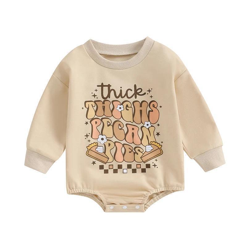 thick thighs pecan pies onesie - basil boutique