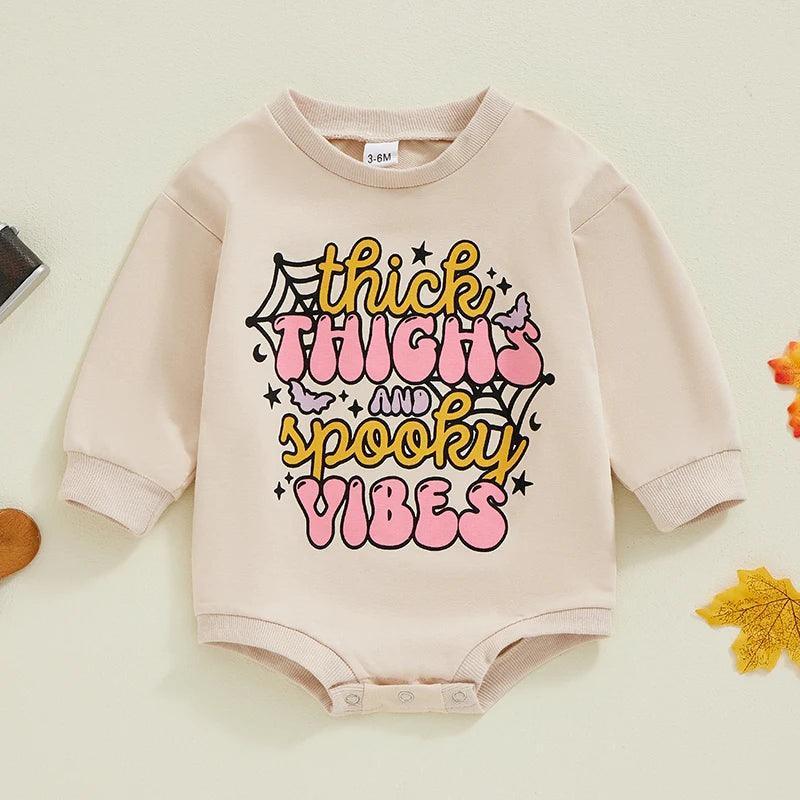 thick thighs spooky vibes onesie - basil boutique