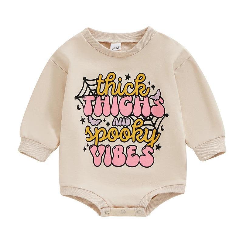 thick thighs spooky vibes onesie - basil boutique