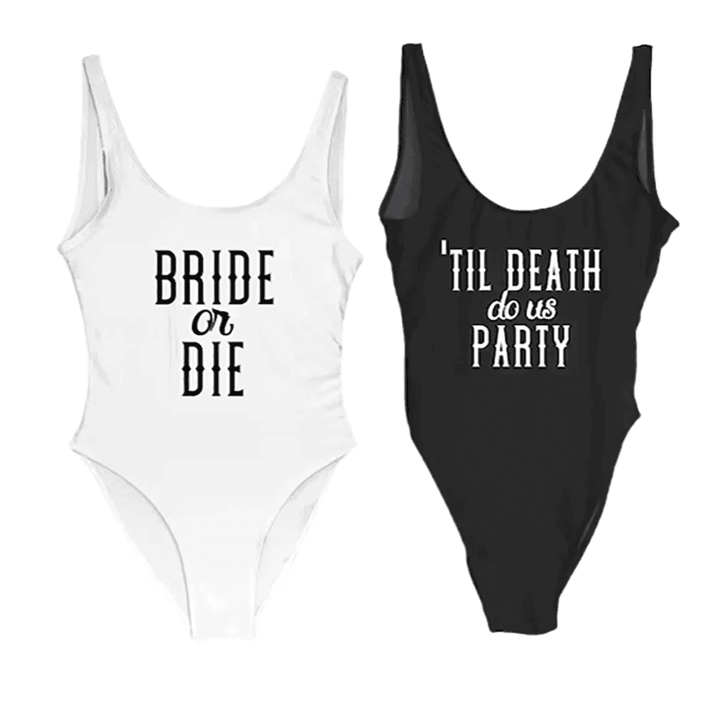 'til death one-piece swimsuits - basil boutique