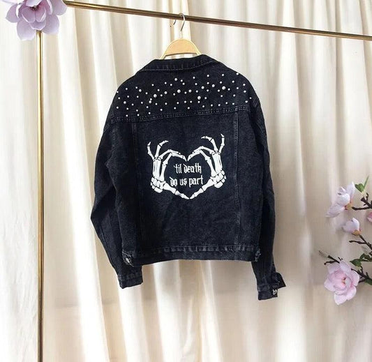 'til death pearl denim jacket - basil boutique