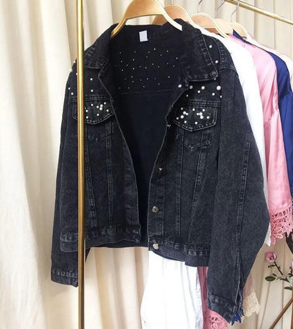 'til death pearl denim jacket - basil boutique