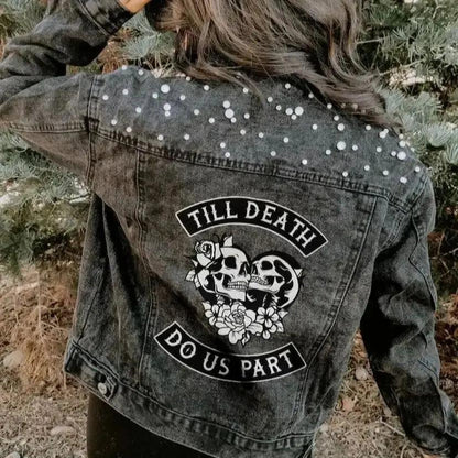 till death do us part vintage denim jacket - basil boutique