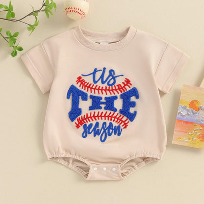 tis the season baseball onesie - basil boutique