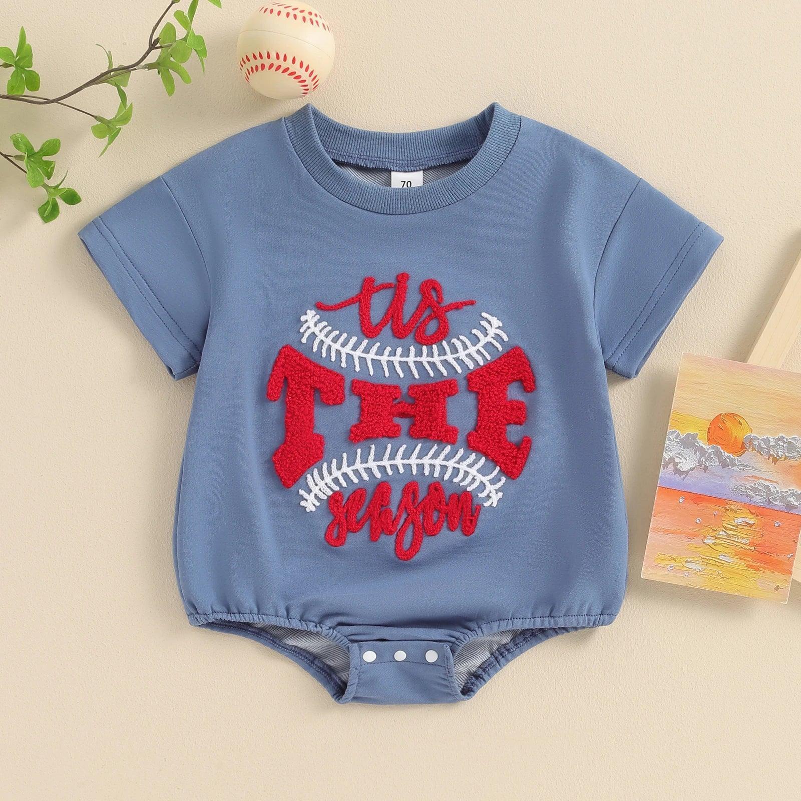 tis the season baseball onesie - basil boutique