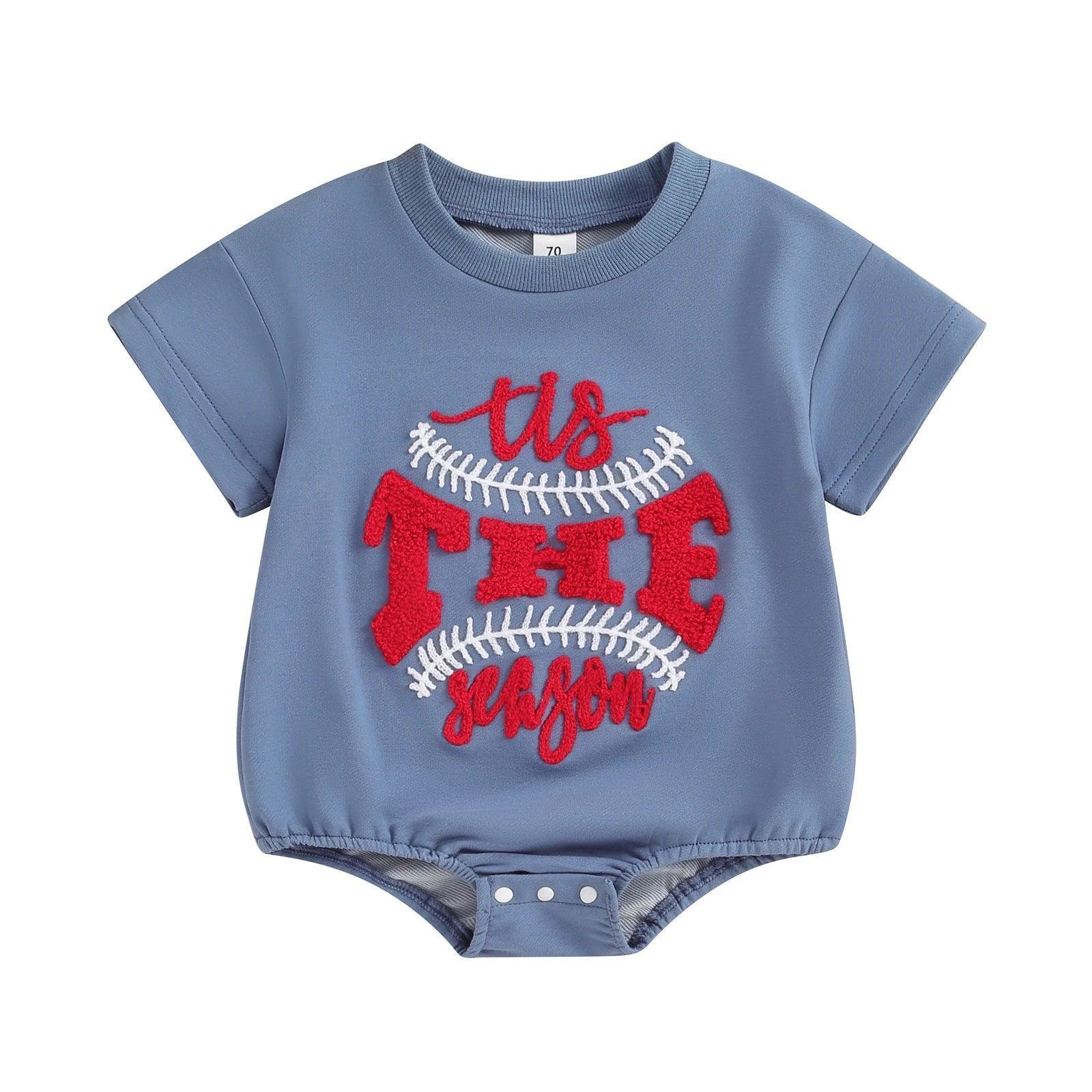 tis the season baseball onesie - basil boutique