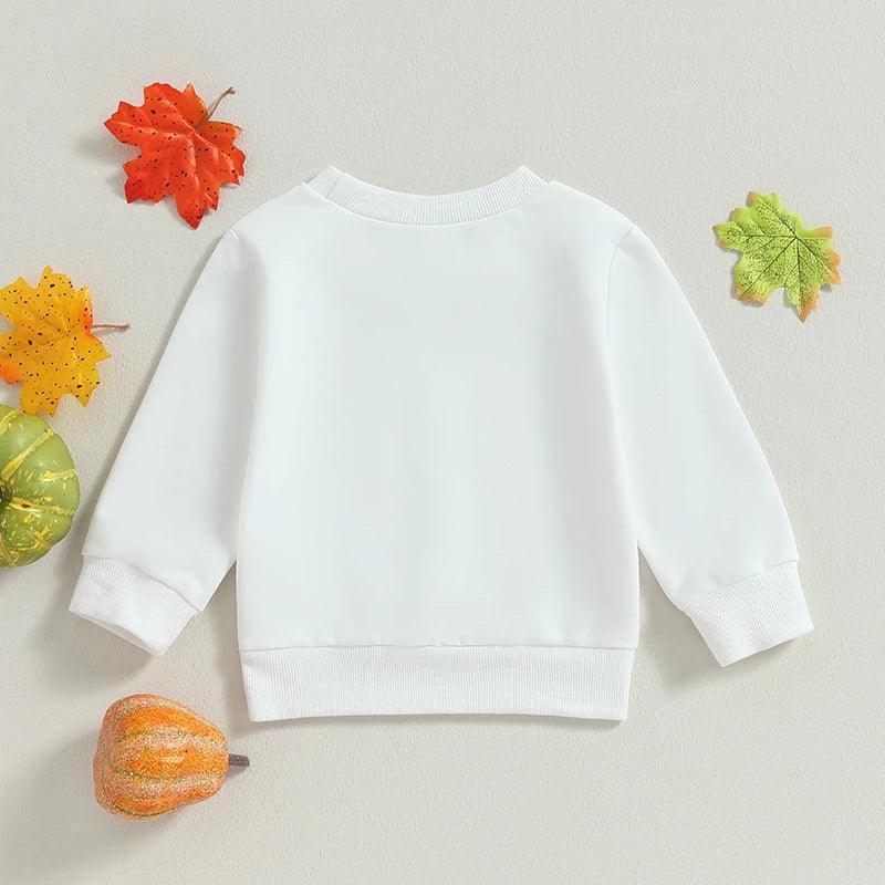 tis' the season pumpkin latte kids crew sweatshirt - basil boutique