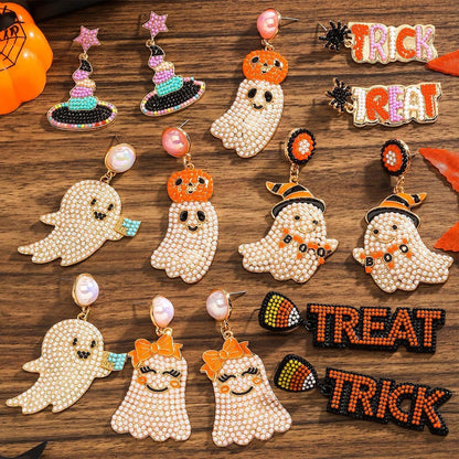 trick-or-treat beaded earrings - basil boutique