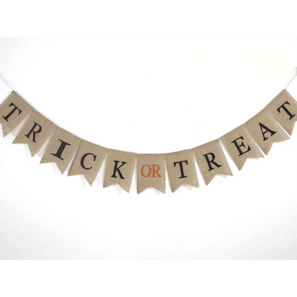 trick-or-treat burlap banner - basil boutique