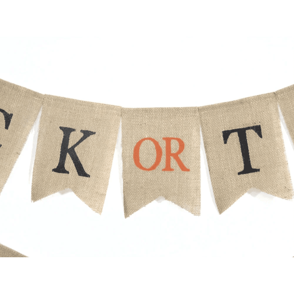 trick-or-treat burlap banner - basil boutique