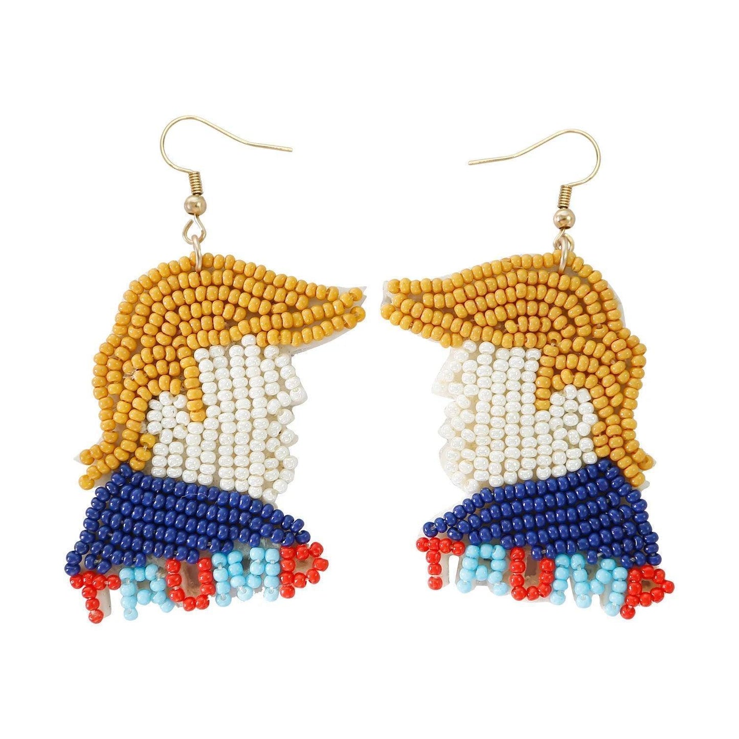 trump beaded earrings - basil boutique