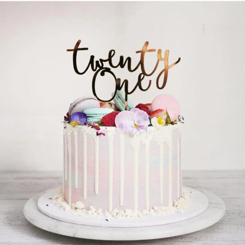 twenty one cake topper - basil boutique