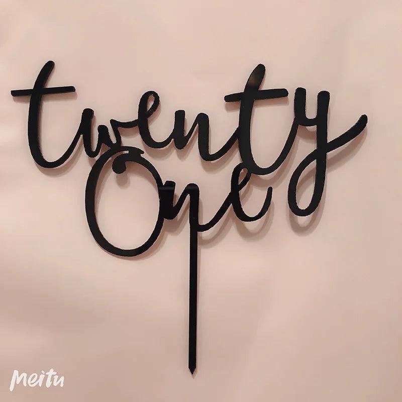 twenty one cake topper - basil boutique