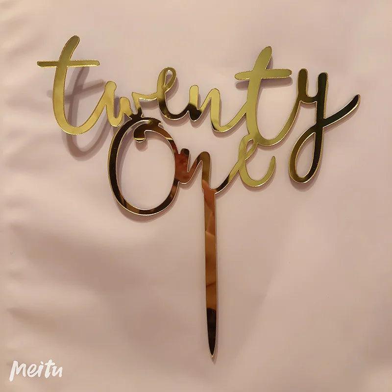 twenty one cake topper - basil boutique