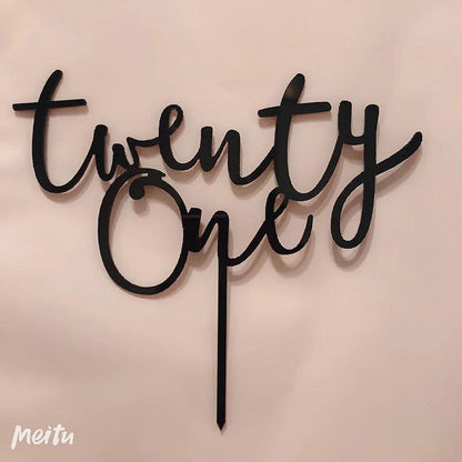 twenty one cake topper - basil boutique