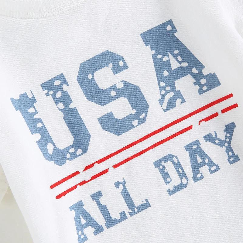 usa all day kids outfit - basil boutique